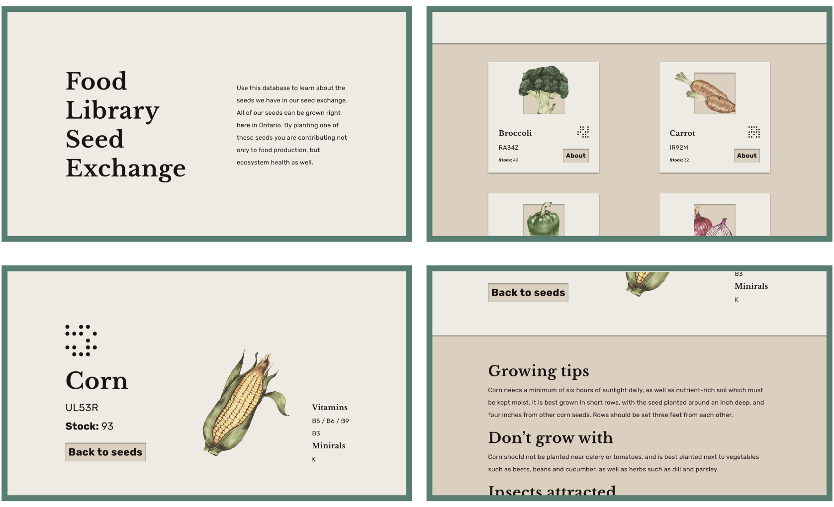 UI for the seed exchange
